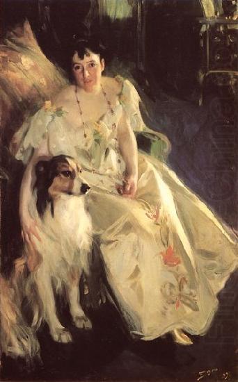 Anders Zorn Portrait of Mrs Bacon china oil painting image